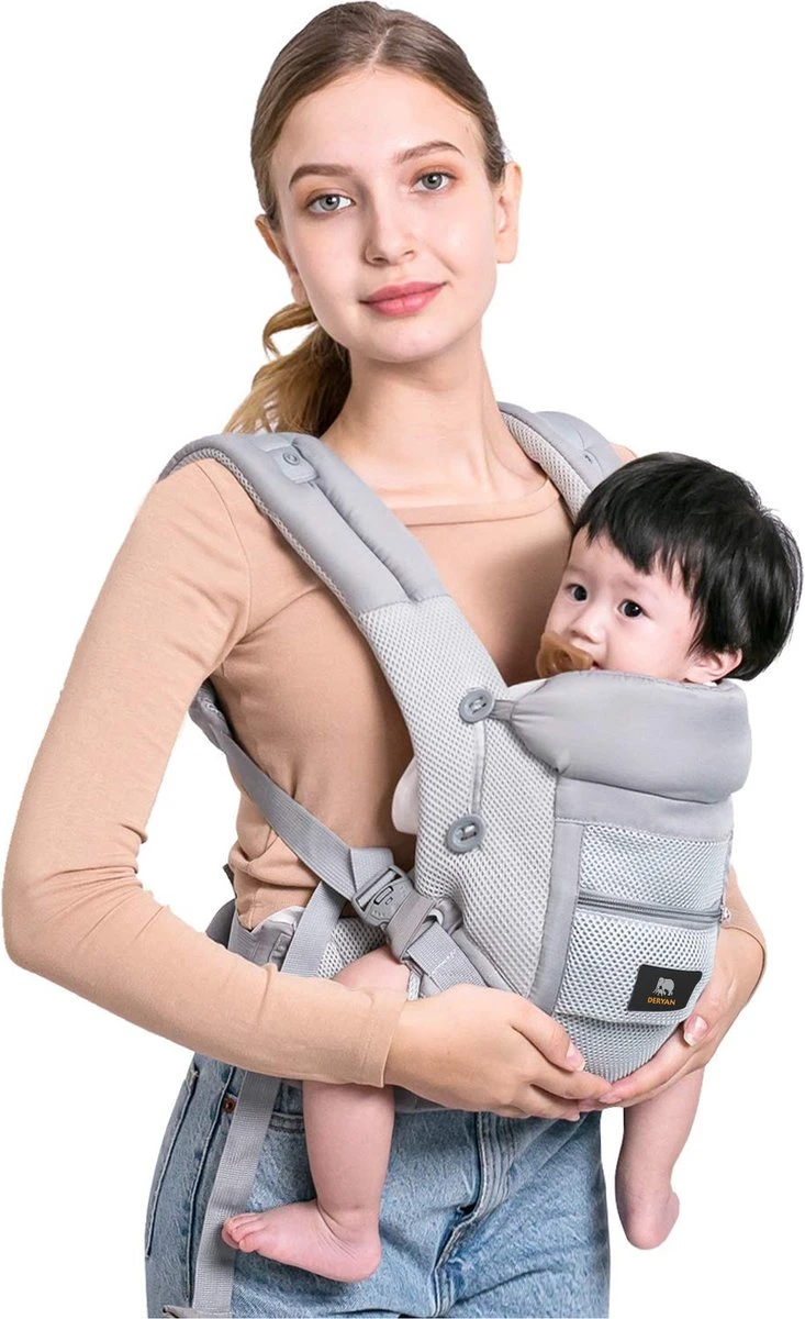 Deryan Meinkind Draagzak - Buikdrager 4-in-1 Antraciet/Grijs 3 Deryan Meinkind Draagzak - Buikdrager 4-in-1 Antraciet/Grijs