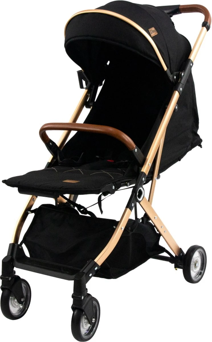 Ding Vivo Wandelwagen - Zwart/Rose - Inklapbare Buggy - Inclusief Boodschappenmandje En Zonnekap 5 Ding Vivo Wandelwagen - Zwart/Rose - Inklapbare Buggy - Inclusief Boodschappenmandje En Zonnekap - Afbeelding 3
