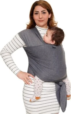 Baby Garden Draagdoek Grijs - Ergonomisch - Original - Inclusief Slabbetje -Babyproducten 748x1200 1