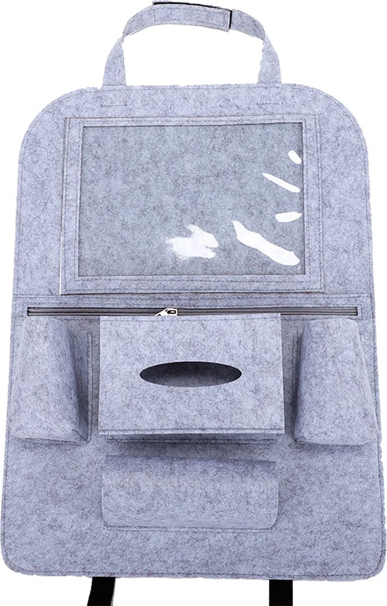 Case2go - Auto Organizer Met Tablet Houder - Autostoel Organizer Met Telefoonhouder En Bekerhouder Auto - Licht Grijs 8 Case2go - Auto Organizer Met Tablet Houder - Autostoel Organizer Met Telefoonhouder En Bekerhouder Auto - Licht Grijs - Afbeelding 6