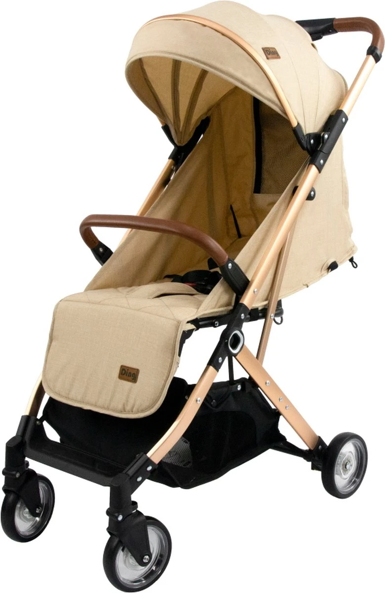 Ding Vivo Wandelwagen - Beige/Rose - Inklapbare Buggy - Inclusief Boodschappenmandje En Zonnekap 12 Ding Vivo Wandelwagen - Beige/Rose - Inklapbare Buggy - Inclusief Boodschappenmandje En Zonnekap - Afbeelding 10