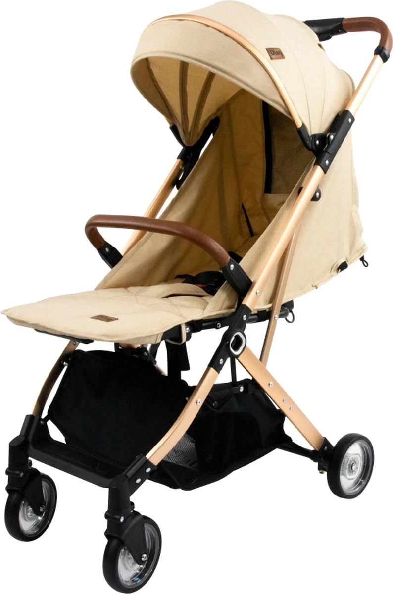 Ding Vivo Wandelwagen - Beige/Rose - Inklapbare Buggy - Inclusief Boodschappenmandje En Zonnekap 5 Ding Vivo Wandelwagen - Beige/Rose - Inklapbare Buggy - Inclusief Boodschappenmandje En Zonnekap - Afbeelding 3