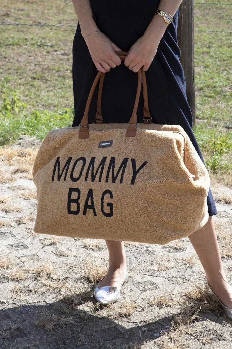 Childhome Mommy Bag Groot - Teddy - Beige 12 Childhome Mommy Bag Groot - Teddy - Beige - Afbeelding 10