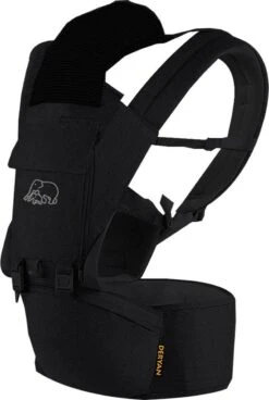 Deryan Pack Luxe Ergonomische Draagzak - Babydrager + Opbergvakjes - Zwart -Babyproducten 805x1200 7