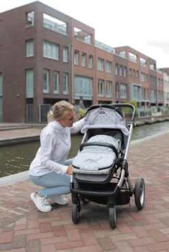 Dooky Universal Cover Zonnescherm Kinderwagen - Light Grey Crowns -Babyproducten 806x1200 1