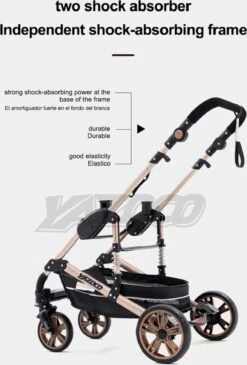 Merkloos Luxe Multi-functionele 3 In 1 Wandelwagen - Babywagen - Kwalitatieve Buggy - Opklapbare Kinderwagen - Licht En Flexibel -Babyproducten 811x1200 3