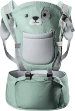 Baby Draagzak - Buik/Rug Babydrager Met Zacht Zitje (0-36 Maanden) - Groene Beer