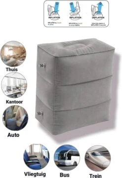 Merkloos Vliegtuigbedje - Voetkussen Opblaasbaar - Voetensteun - Voetenbankje - 3 Hoogte Standen - Reiskussen -Babyproducten 825x1200 11