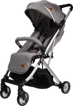 Ding Vivo Wandelwagen - Grijs/Zilver - Inklapbare Buggy - Inclusief Boodschappenmandje En Zonnekap -Babyproducten 826x1200