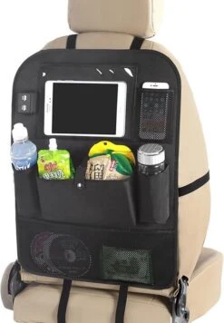 TIKKENS® Auto Organizer Met USB Oplaadpunten Stoel - Tablet Houder - Zwart - - Universeel - Autostoel Beschermer Voor Baby En Kinderen -Babyproducten 832x1200