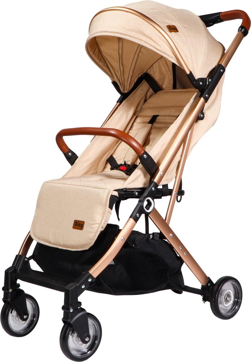 Ding Vivo Wandelwagen - Beige/Rose - Inklapbare Buggy - Inclusief Boodschappenmandje En Zonnekap 3 Ding Vivo Wandelwagen - Beige/Rose - Inklapbare Buggy - Inclusief Boodschappenmandje En Zonnekap
