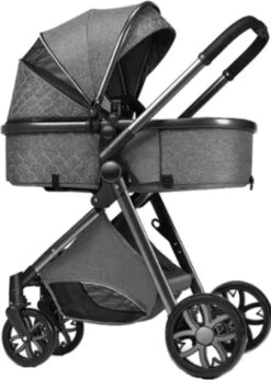 Merkloos Kinderwagen 3-in-1 – Luxe Kinderwagen - Buggy – Wandelwagen - Multifunctioneel – Opklapbaar – Incl Autostoel – Donkergrijs -Babyproducten 853x1200 2