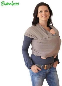 Smallvips Draagdoek Taupe - Rekbare Draagdoek Van Bamboo - Heerlijk Zacht En Koel - Ergonomisch Dragen -Babyproducten 858x1200 3