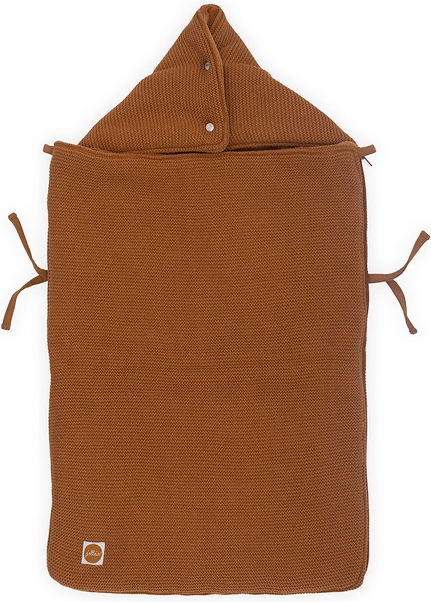 Jollein Voetenzak Voor Autostoel & Kinderwagen - Basic Knit - Caramel 4 Jollein Voetenzak Voor Autostoel & Kinderwagen - Basic Knit - Caramel - Afbeelding 2