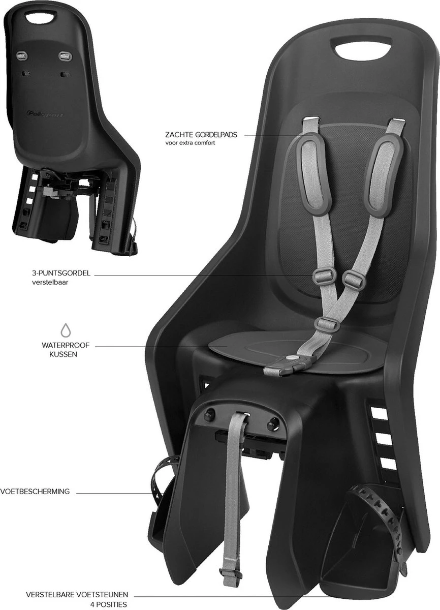 Polisport Bubbly Maxi MIK HD Kinderzitje - Zwart/donkergrijs 14 Polisport Bubbly Maxi MIK HD Kinderzitje - Zwart/donkergrijs - Afbeelding 12