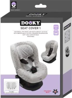 Dooky Seat Cover Groep 1 Autostoel Hoes Light Grey Crowns -Babyproducten 890x1200 3