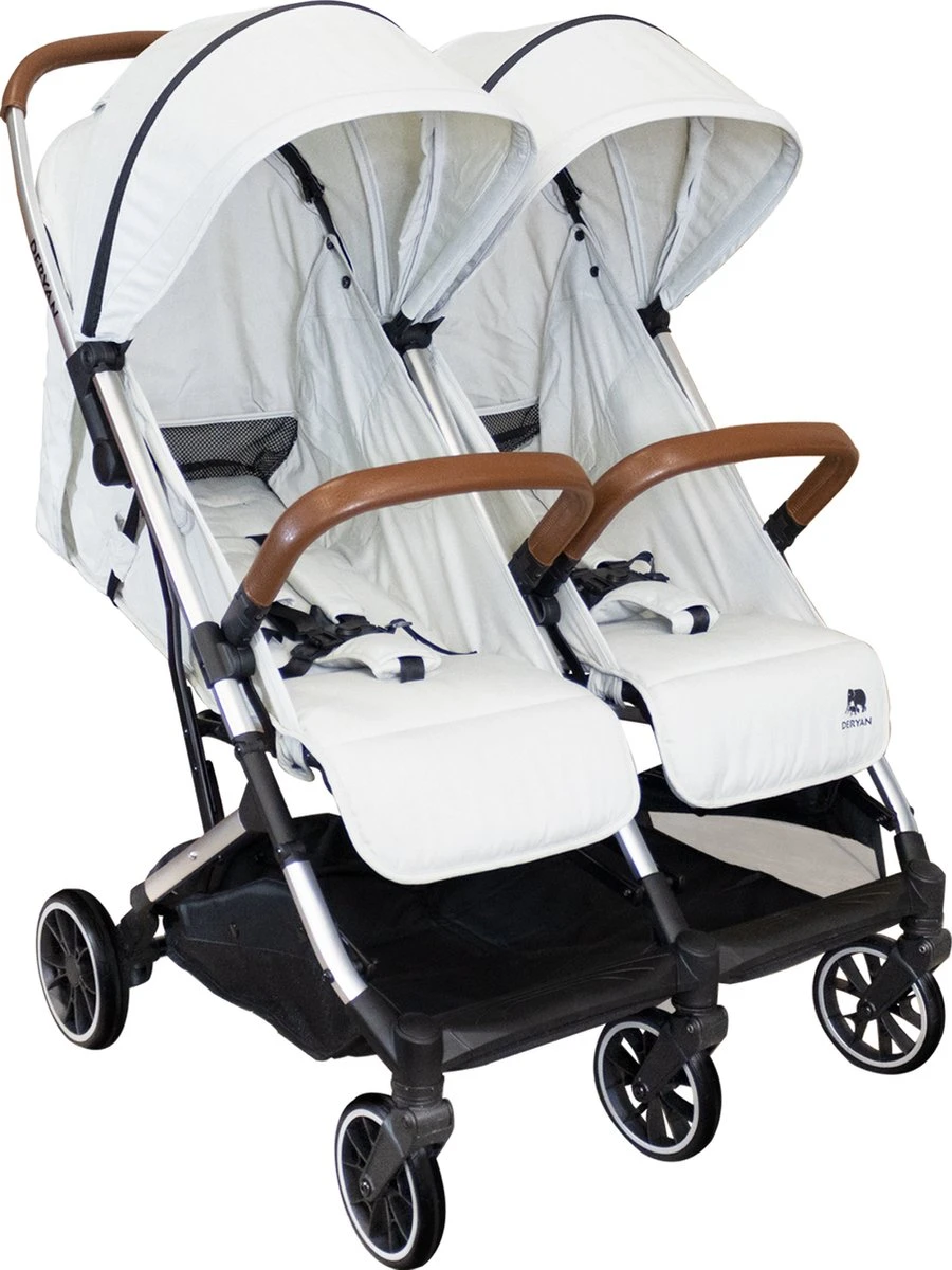 Deryan Luxe Rolo X2 Dubbele Buggy - Duo Buggy - Creme 9 Deryan Luxe Rolo X2 Dubbele Buggy - Duo Buggy - Creme - Afbeelding 7