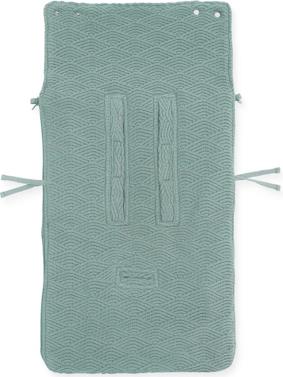 Jollein Voetenzak Voor Autostoel & Kinderwagen - River Knit - Ash Green 10 Jollein Voetenzak Voor Autostoel & Kinderwagen - River Knit - Ash Green - Afbeelding 8