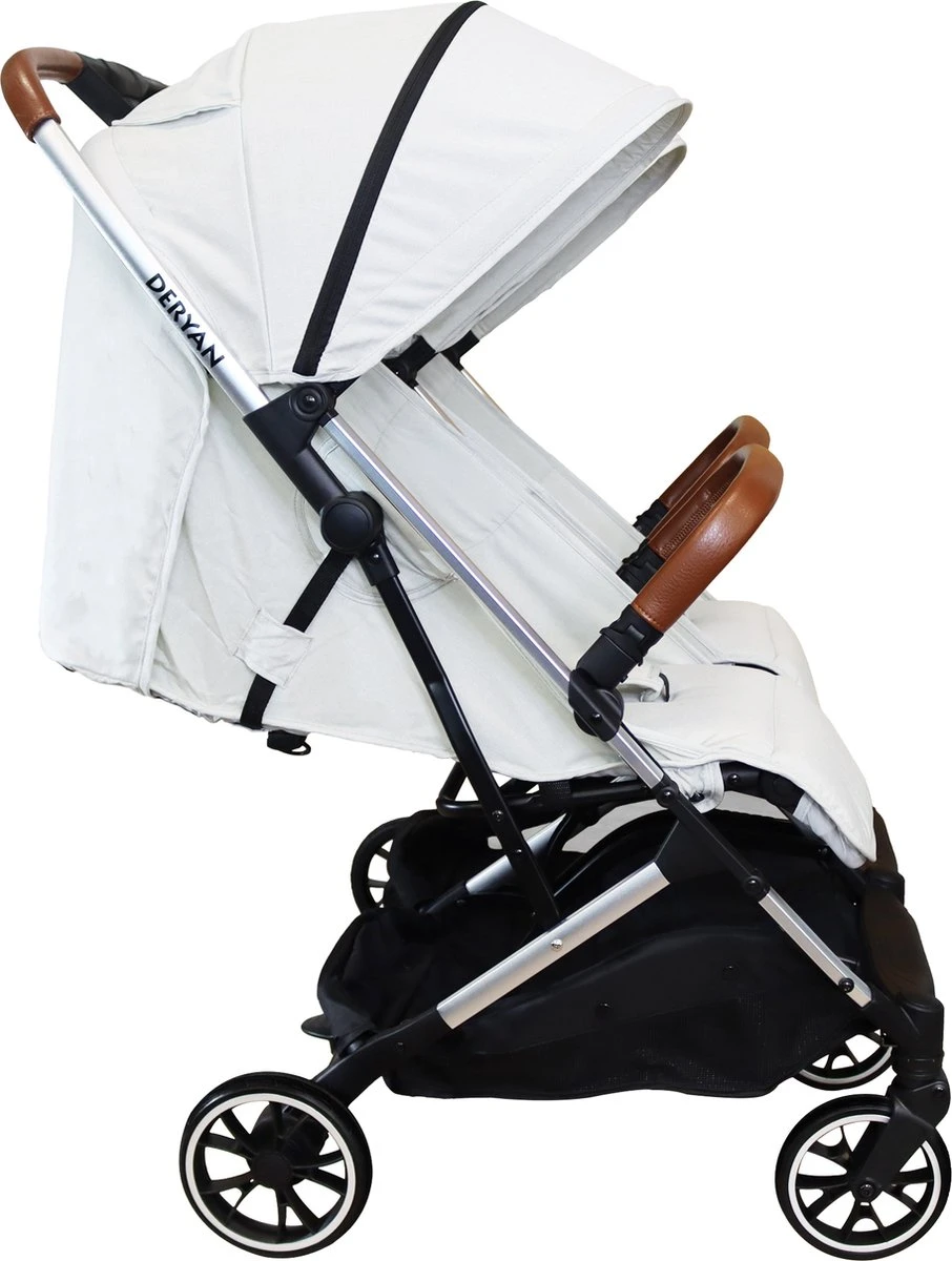Deryan Luxe Rolo X2 Dubbele Buggy - Duo Buggy - Creme 4 Deryan Luxe Rolo X2 Dubbele Buggy - Duo Buggy - Creme - Afbeelding 2