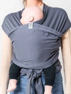 ByKay - Draagdoek - Rekbaar - DonkerGrijs - Antraciet - Maat L - Organic Katoen - Stretchy Wrap Deluxe - 3 Jaar - Buik - Heup -Babyproducten 909x1200 2