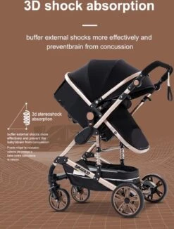 Merkloos Luxe Multi-functionele 3 In 1 Wandelwagen - Babywagen - Kwalitatieve Buggy - Opklapbare Kinderwagen - Licht En Flexibel -Babyproducten 910x1200 6
