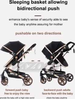 Merkloos Luxe Multi-functionele 3 In 1 Wandelwagen - Babywagen - Kwalitatieve Buggy - Opklapbare Kinderwagen - Licht En Flexibel -Babyproducten 913x1200 4