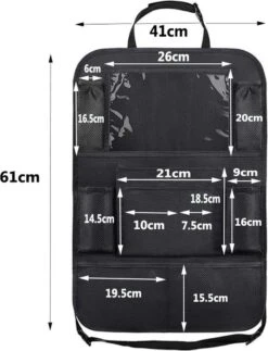 Merkloos Autostoel Organizer + Opvouwbare Mini Prullenbak Bundel - Musthave Voor Uw Autovakantie! - IPad/Tablet Houder - Opvouwbaar - Inklapbaar - Rugleuning - Auto Opbergsysteem - Kinderen - Waterafstotend - Prullenmand - Licht - Opberg - Universeel - Handig -Babyproducten 917x1200