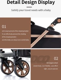 Merkloos Luxe Multi-functionele 3 In 1 Wandelwagen - Babywagen - Kwalitatieve Buggy - Opklapbare Kinderwagen - Licht En Flexibel -Babyproducten 917x1200 4