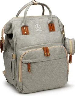 Humpy Dumpy Stijlvolle Luiertas Rugzak (Grijs) Met Uitschuifbaar Verschoon/ Slaap Bedje. Incl. Verschoon Matje, USB Poort & Buggy Straps -Babyproducten 928x1200 7