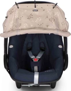 Dooky Universal Cover Zonnescherm Kinderwagen - Romantic Leaves Beige -Babyproducten 934x1200 1