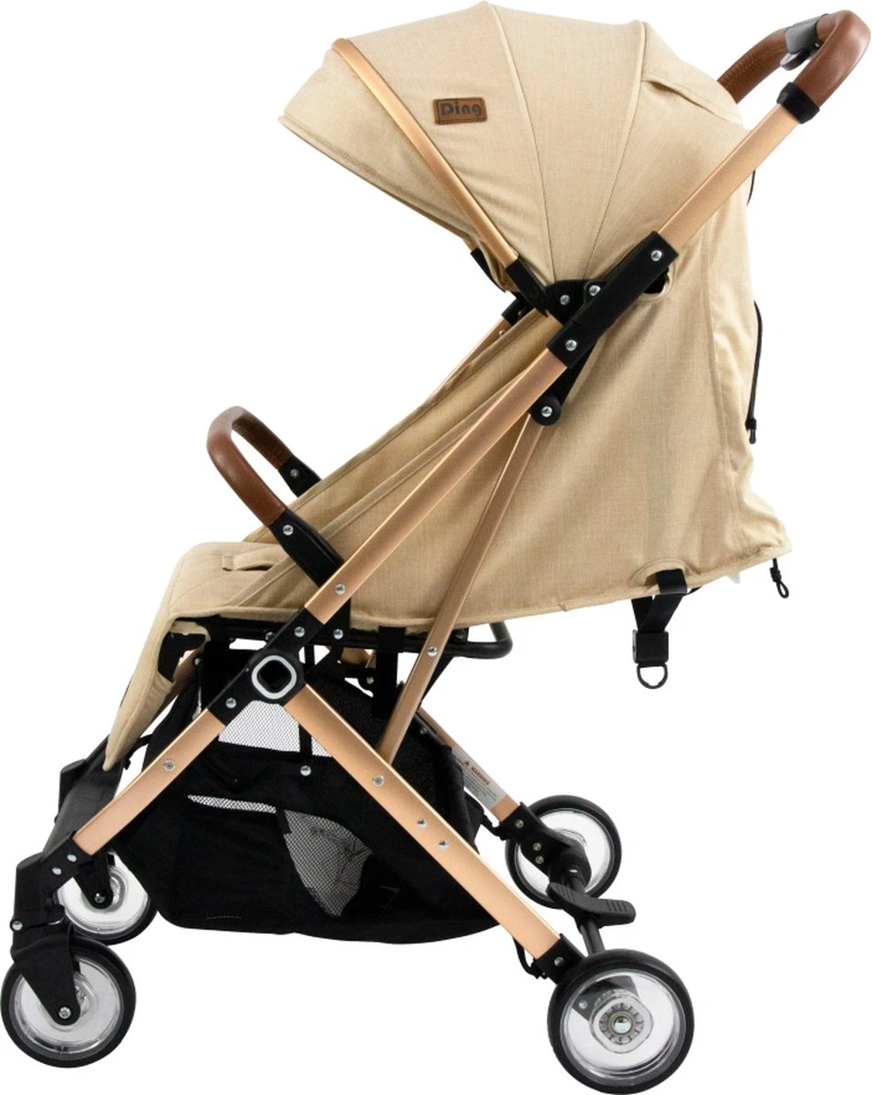 Ding Vivo Wandelwagen - Beige/Rose - Inklapbare Buggy - Inclusief Boodschappenmandje En Zonnekap 10 Ding Vivo Wandelwagen - Beige/Rose - Inklapbare Buggy - Inclusief Boodschappenmandje En Zonnekap - Afbeelding 8