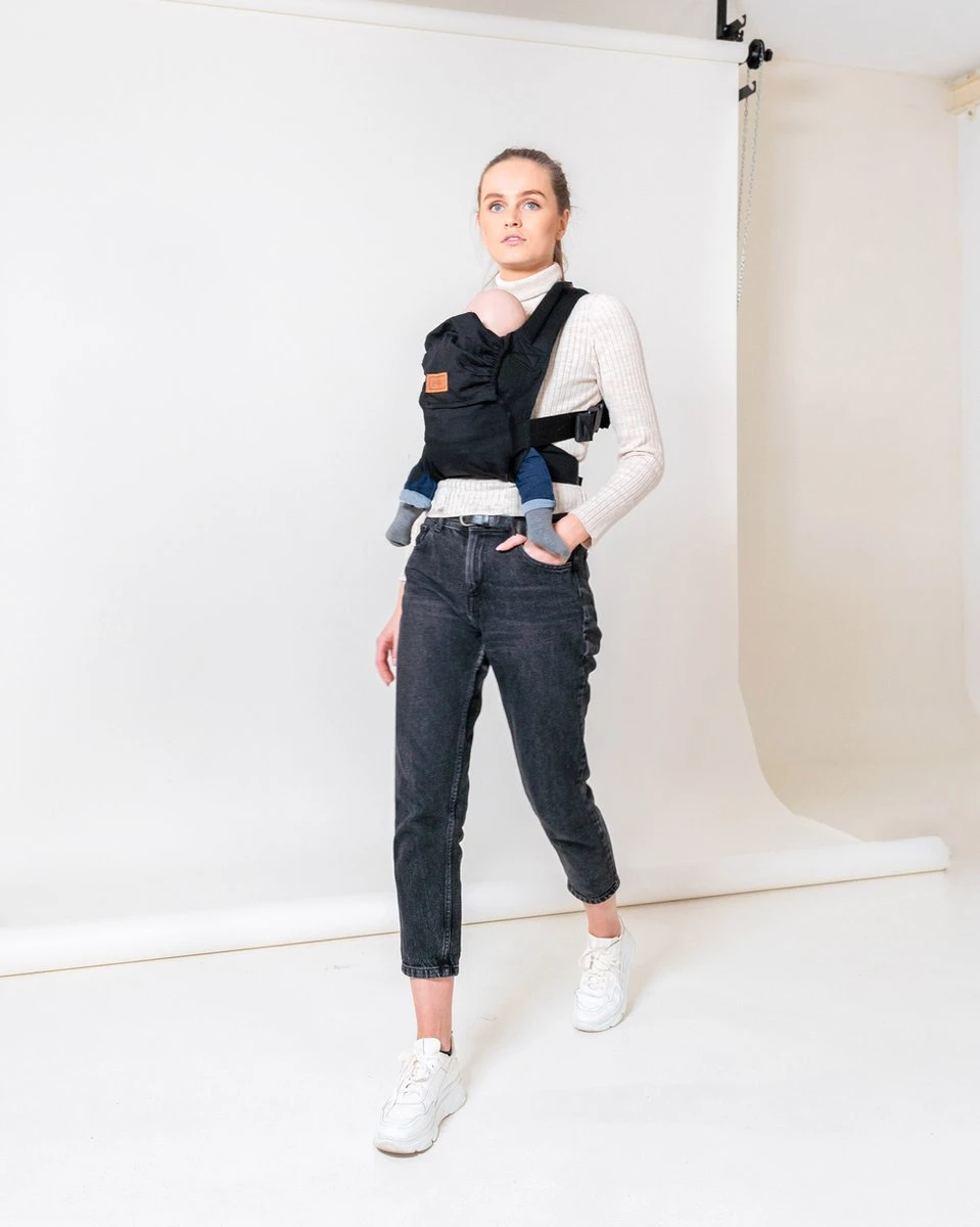 ByKay - Draagzak - Click Carrier Classic - Black - Organic Cotton 6 ByKay - Draagzak - Click Carrier Classic - Black - Organic Cotton - Afbeelding 4