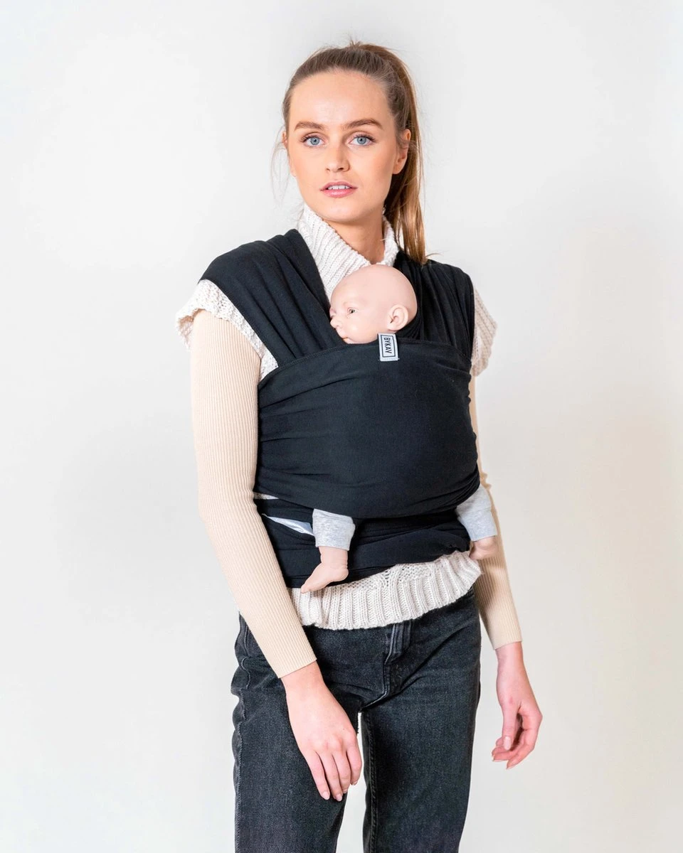 ByKay - Draagdoek - Rekbaar - Black - Maat M - Organic Katoen - Stretchy Wrap Deluxe - 3 Jaar - Buik - Heup 3 ByKay - Draagdoek - Rekbaar - Black - Maat M - Organic Katoen - Stretchy Wrap Deluxe - 3 Jaar - Buik - Heup