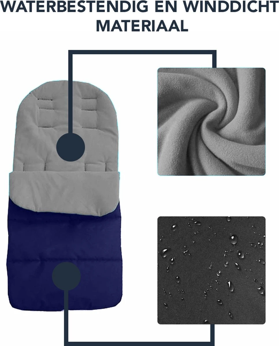 Achaté Voetenzak - Voor Kinderwagen Of Stoeltje – Baby Slaapzak - Autostoel - Donkerblauw 9 Achaté Voetenzak - Voor Kinderwagen Of Stoeltje – Baby Slaapzak - Autostoel - Donkerblauw - Afbeelding 7