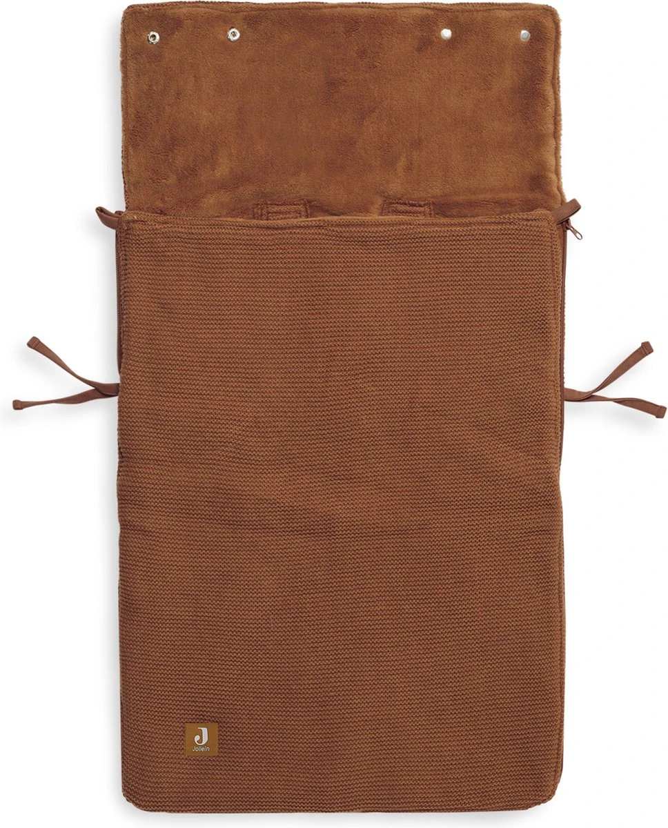 Jollein Voetenzak Voor Autostoel & Kinderwagen - Basic Knit - Caramel 7 Jollein Voetenzak Voor Autostoel & Kinderwagen - Basic Knit - Caramel - Afbeelding 5
