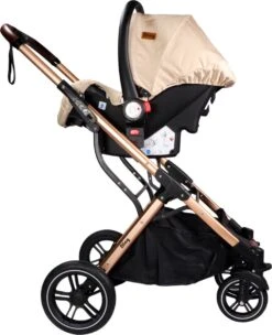 Ding Juna Kinderwagen 3 In 1 - Beige/Rose - Combi Kinderwagen Incl. Autostoel -Babyproducten 974x1200 2