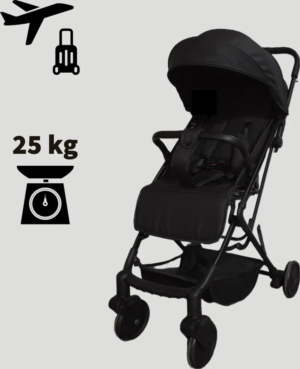 WOOSH New Buggy - Zwart - One Hand Folding - 3 Slaapstanden - Wandelwagen Tot 25 Kg - Regenhoes - Bekerhouder - Muggennet 11 WOOSH New Buggy - Zwart - One Hand Folding - 3 Slaapstanden - Wandelwagen Tot 25 Kg - Regenhoes - Bekerhouder - Muggennet - Afbeelding 9
