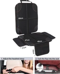 Nixnix - Autostoelhoes - Autostoelbeschermer - Autostoel Beschermer - Zwart - Bescherm Mat - Kinderen -Babyproducten 977x1200