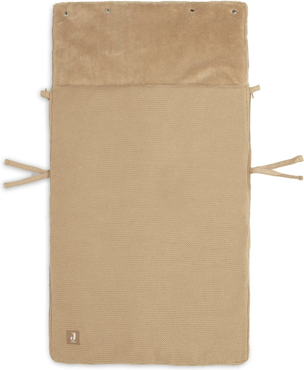 Jollein Voetenzak Voor Autstoel & Kinderwagen - Basic Knit - Biscuit 4 Jollein Voetenzak Voor Autstoel & Kinderwagen - Basic Knit - Biscuit - Afbeelding 2